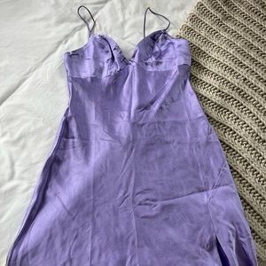 ThatsSoFetch Lilac Silk Mini Dress